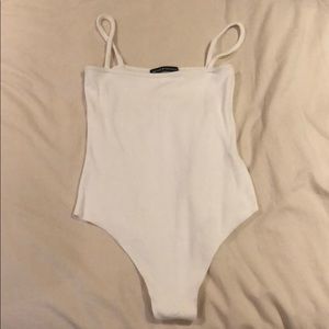 A-line White brandy melville thong bodysuit